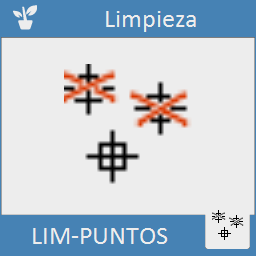 Elimina todas las entidades de punto de la zona del dibujo seleccionada.