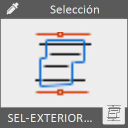 Selecciona todas las entidades que quedan fuera una polilínea marcada.