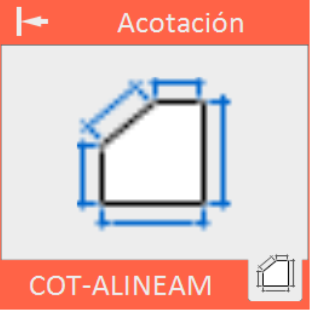 Acota todos los tramos de una curva con cotas alineadas.
