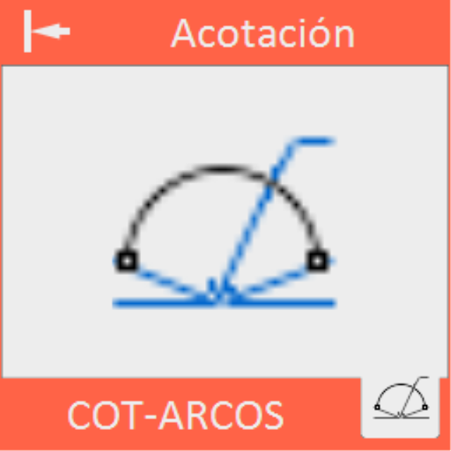 Acota el centro, el radio y los ángulos de cada extremo de los arcos seleccionados.