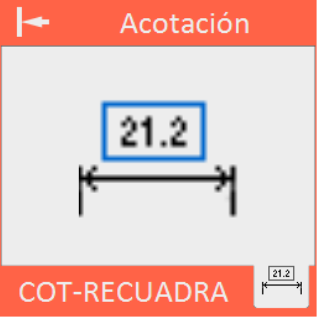 Dibuja un recuadro alrededor de textos de cota.