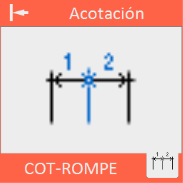 Rompe una cota por un punto marcado creando 2 cotas más pequeñas.