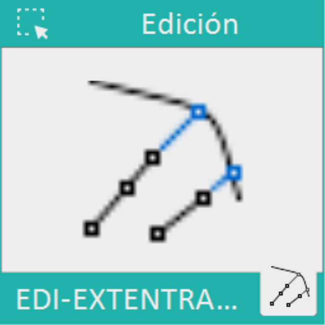 Permite extender entidades pero añadiendo nuevos tramos de ese entidad para conseguir llegar hasta la entidad limite. De esta forma se mantienen los vértices existentes en la polilínea a extender.
