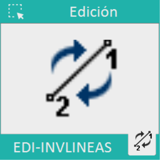 Invierte el sentido de las líneas seleccionadas.