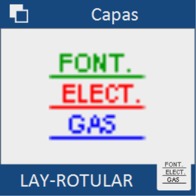 Este comando nos permite identificar las entidades del dibujo rotulando el nombre de la capa a la que esta entidad pertenece. Los rotulos se pueden configurar para que se coloque sobre la entidad, debajo o encima. Se puede también usar textos automáticos