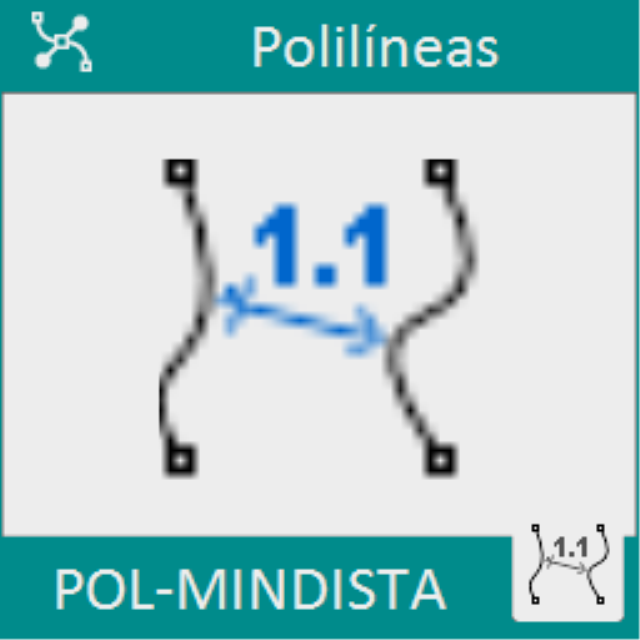 Determina los puntos más cercanos entre 2 polilíneas y los marca con una cota.