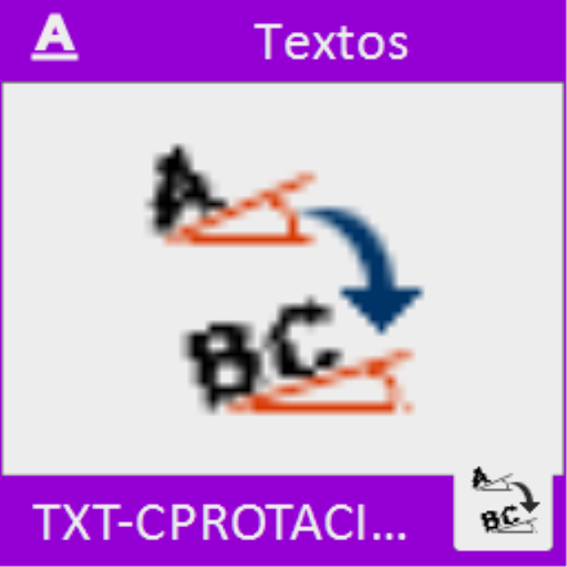 Copia la rotación de una entidad de texto al resto de textos seleccionados a continuación.