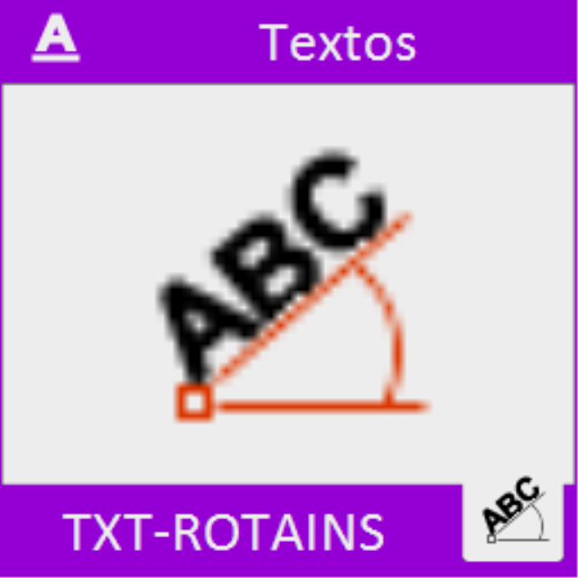 Rota todos los textos seleccionados tomando como centro de giro el punto de inserción del texto.