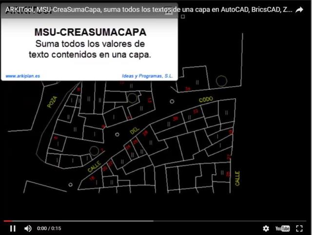 Suma de forma automática todas las cotas o textos que se encuentre en la capa indicada por el usuario.
