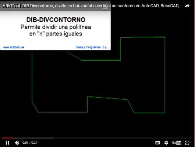 Dividie en n partes una polilínea de forma horizontal o vertical. Las divisiones se representan con líneas que se recortan con el contorno de la propia polilínea.