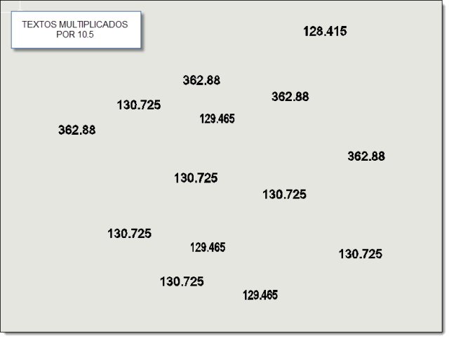 Permite multiplicar, dividir, sumar o restar un determinado valor al texto de todas las entidades de texto