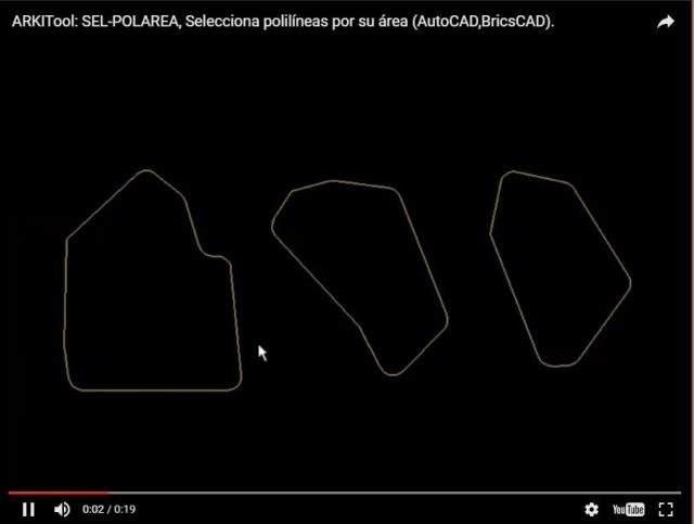 Selecciona las polilíneas del dibujo que tengan un área determinada.