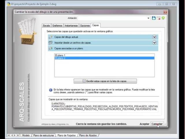 Define la escala para imprimir los planos.