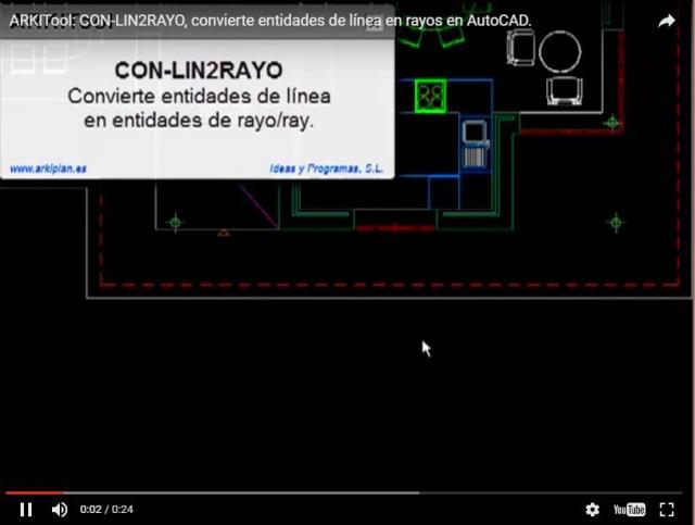Convierte entidades de línea en entidades rayo/ray.