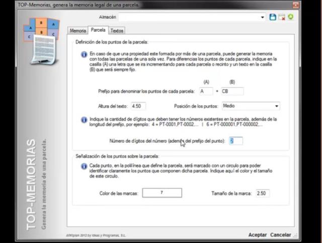 Genera la memoria de una o varias parcelas